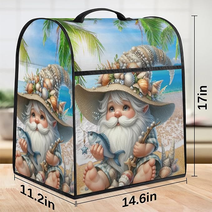 cfpolar Kitchen Aid Mixer Cover Compatible with 6-8 Quarts Gnome Palm Trees Stand Mixer Cover Kitchen Aid Mixers Accessories Appliance Organizer Bag Dust Covers with Zipper Pocket