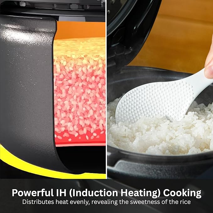 Tiger JPW-H18U Induction Heating Rice Cooker and Warmer with 14 Menu Presets and LCD Display (10-Cup Mauve Black)