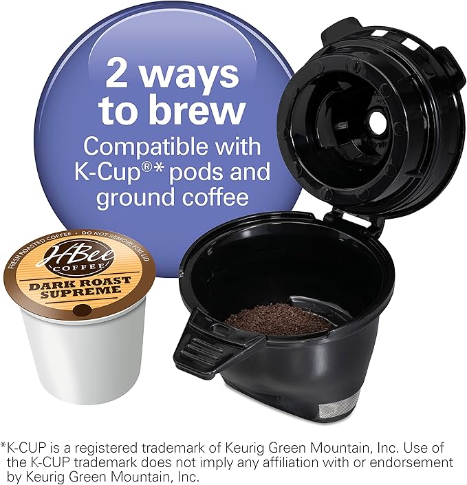 Hamilton Beach 49918 FlexBrew Single-Serve Coffee Maker Compatible with Pod Packs and Grounds 14 oz Black Stainless - Fast Brew