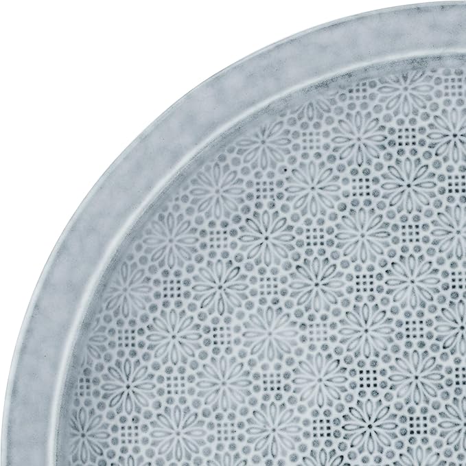 Pfaltzgraff Blooming Meadow 12 Piece Plates Bowls Dinnerware Set Service for 4 Blue