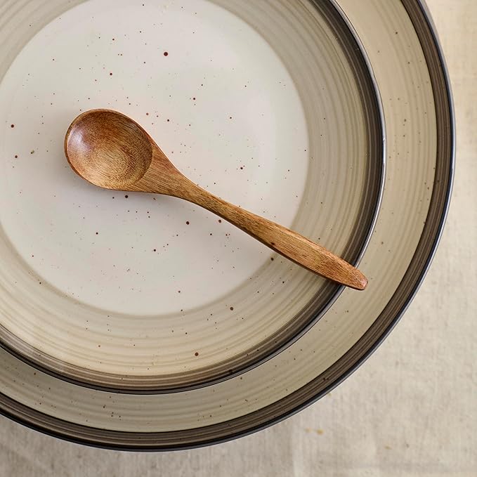 Earth &amp Clay Harlow 12-Piece Dinnerware Set Earthenware Beige