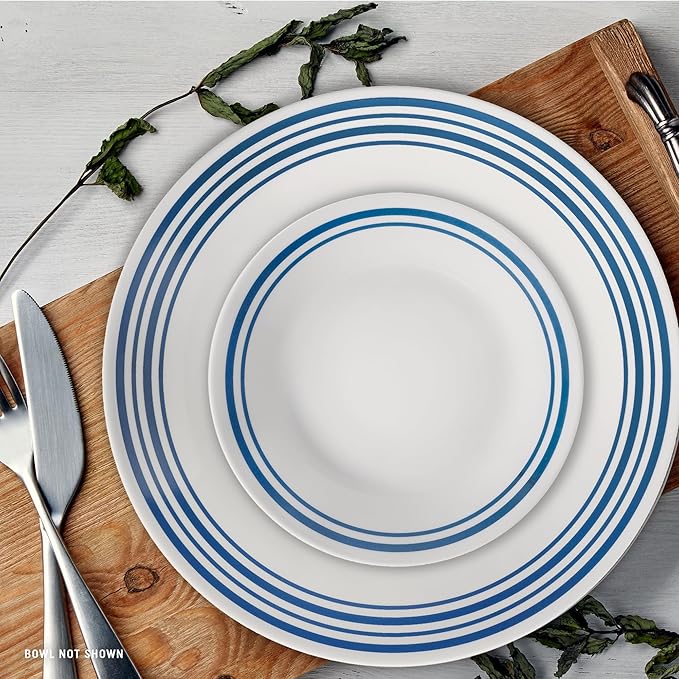 Corelle Vitrelle 18 Piece Glass Dinnerware Sets Service for 6 Triple Layer Chip &amp Crack Resistant Glass Plate and Bowl Sets Laila