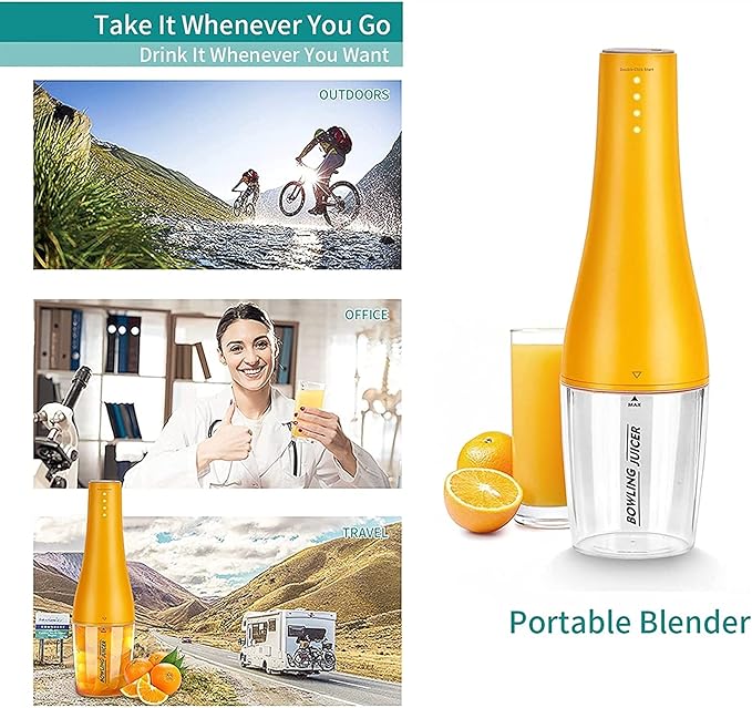 Smoothie Blender Personal Blender for Shakes and Smoothies 80W Single Serve Portable Blender with 2 BPA-Free 15Oz Travel Bottles