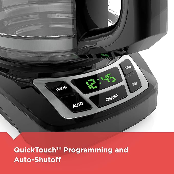 BLACK+DECKER 12-Cup Digital Coffee Maker CM1160B Programmable Washable Basket &amp 12-Cup Digital Coffee Maker CM1160W Programmable Washable Basket Filter