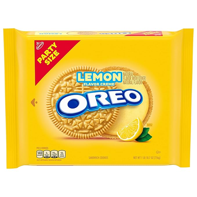 OREO Lemon Creme Sandwich Cookies Party Size 8-26.7 oz Packs