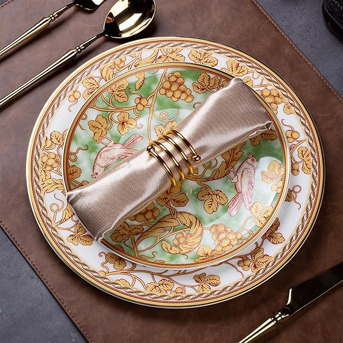 24 piece bone china dinnerware set dishes set for 6 elegant coffee cups and plates sets for party dinner christmas for mom and grandmother Grape pattern