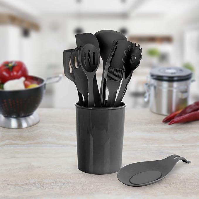 MegaChef Tool Cookware Utensil Set 12 Piece Black