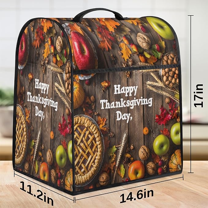 cfpolar Kitchen Aid Mixer Cover Compatible with 6-8 Quarts Thanksgiving Pumpkin Food Stand Mixer Cover Kitchen Aid Mixers Accessories Appliance Organizer Bag Dust Covers with Zipper Pocket
