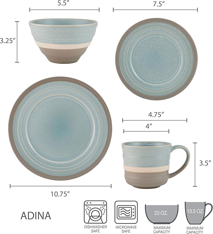 Pfaltzgraff Adina 16 Piece Dinnerware Set Service For 4