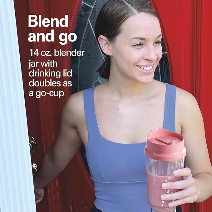 Hamilton Beach Portable Blenders for Shakes and Smoothies Bundle with 14 Oz BPA Free Travel Cups and Lids Models 51171 and 51131