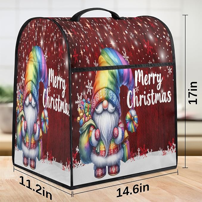 cfpolar Kitchen Aid Mixer Cover Compatible with 6-8 Quarts Christmas Santa Claus Snowflakes Stand Mixer Cover Kitchen Aid Mixers Accessories Appliance Organizer Bag Dust Covers with Zipper Pocket