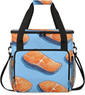 Fish Coffee Maker Travel Bag Fishes Salmons Insulated Grocery Bag Travel Picnic Leakproof Cooler Bags With Shoulder Strap