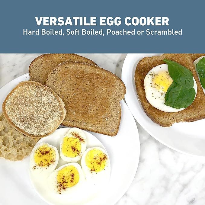 West Bend Breakfast Station 2-Slice Toaster and Egg Cooker/Poacher with Removable Pre-Cooked Meat and Vegetable Warming Tray for Perfect Breakfast Sandwiches 1200-Watts Black