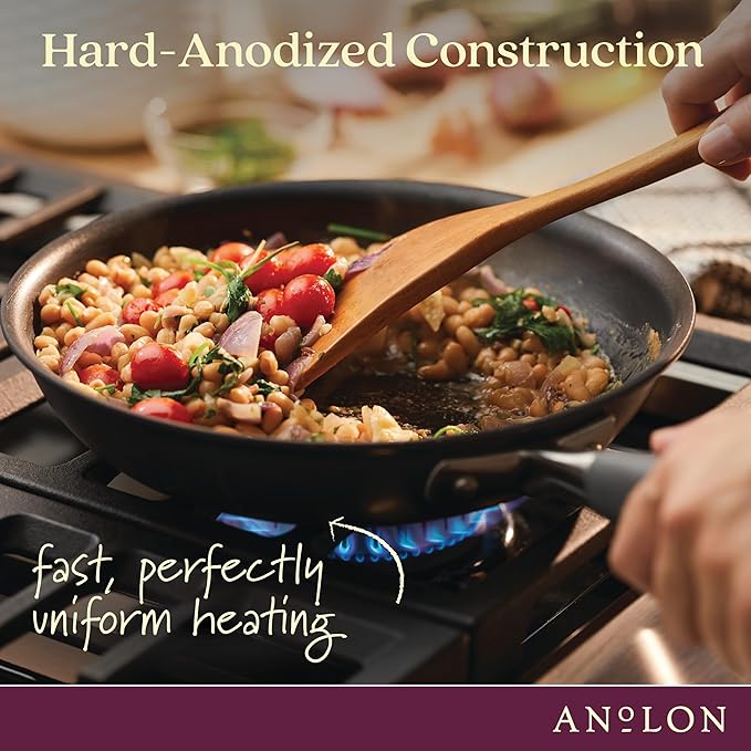 Anolon Advanced Home Hard Anodized Nonstick Cookware/Pots and Pans Set 9 Piece - Moonstone