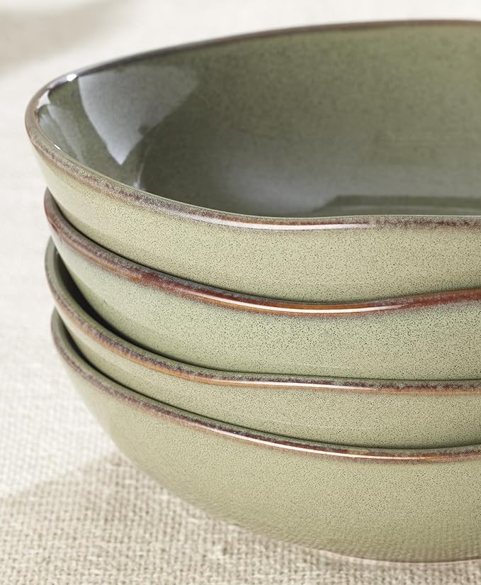 Oneida 899211 Organic Shades Sage Green Pasta Bowls Set Of 4 Service For 4