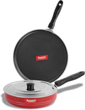 Sumeet 2.6mm Thick Non-Stick Red Chilli Cookware set (Dosa Tawa – 26.5cm Dia + Fry pan – 1.5Ltr Capacity – 21cm Dia)