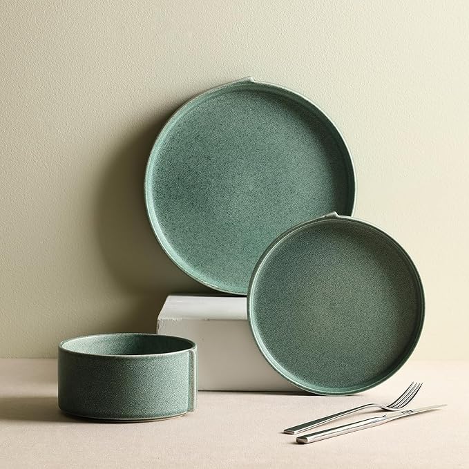 Stone Lain Bao 24-Piece Dinnerware Set Stoneware Green