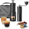 STARESSO 2026 Travel Kit Portable Espresso Maker &amp Grinder Set Dual Use for Ground Coffee &amp Pods No Power Needed Travel Case for Camping Hiking