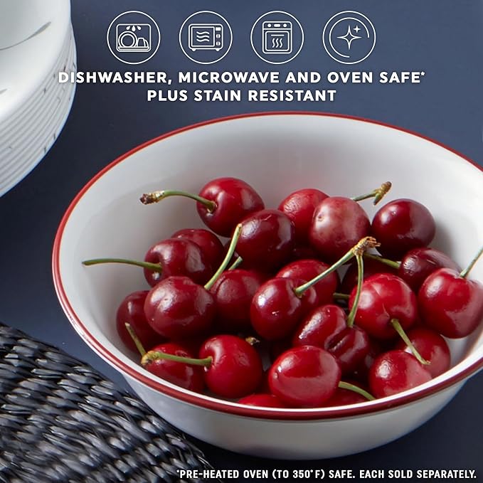 Triple-Layer Glass Dinnerware Sets 12-Piece: Dark Red Hairline Pattern 4-Person Plates and Bowls Set Durable &amp Stackable Dishwasher &amp Oven Safe