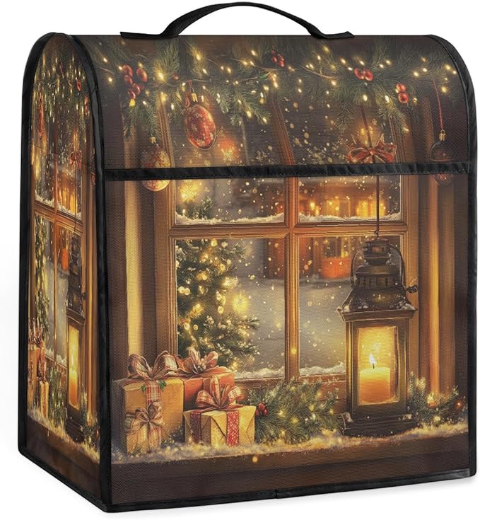 cfpolar Kitchen Aid Mixer Cover Compatible with 6-8 Quarts Christmas Tree Xmas Balls Stand Mixer Cover Kitchen Aid Mixers Accessories Appliance Organizer Bag Dust Covers with Zipper Pocket