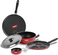 Sumeet 2.6mm Thick Non-Stick Ronga Cookware set (Dosa Tawa – 26.5cm Dia + Multi snack maker – 26.5cm Dia + Kadhai With Lid – 1.5Ltr capacity- 20cm Dia + Tadka Pan – 10cm Dia)