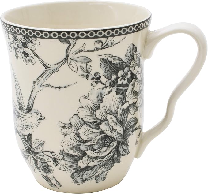 222 Fifth Adelaide 16-Piece Square Dinnerware Set – Service for 4 Floral Porcelain Big Dinner Plates and Bowls Sets for Everyday Dining &amp Entertainment Microwave &amp Dishwasher Safe Chip Res