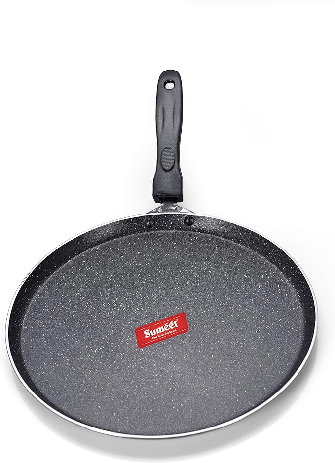 Sumeet Aluminium NonStick Sparkle Induction Dosa Tawa 26.5cm Dia (Black)