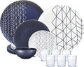 bzyoo Spidy Navy Collection: 12 PCS Dinnerware set 100% Melamine Plate Bowl &amp Tumbler &amp Platter Set for Casual dining Indoor and Outdoor Dining Party…