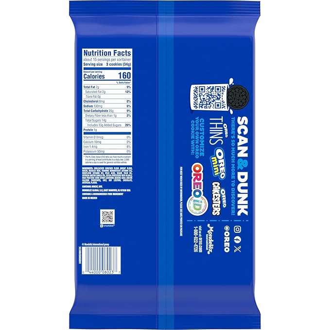 OREO Chocolate Sandwich Cookies Family Size 12 - 18.12 oz Packs