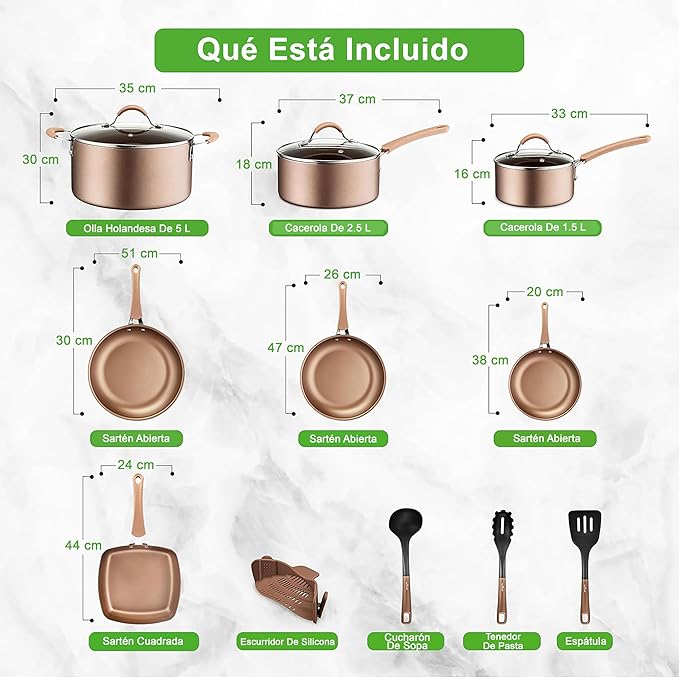 NutriChef 14-Piece Pots and Pans Set Non Stick – Induction Cookware Set PFAS-Free Nonstick Cookware for All Cooktops Includes Kitchen Utensils