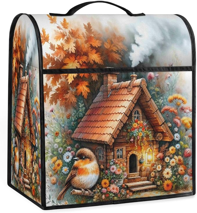 cfpolar Kitchen Aid Mixer Cover Compatible with 6-8 Quarts Autumn Bird Castle Stand Mixer Cover Kitchen Aid Mixers Accessories Appliance Organizer Bag Dust Covers with Zipper Pocket