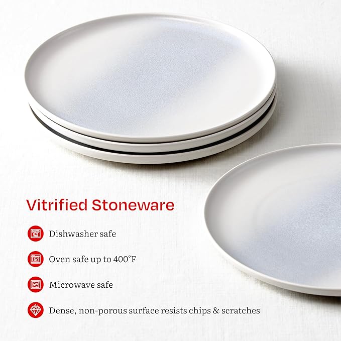 Eater x Zwiesel Fortessa Foss Stoneware 12 Piece Dinnerware Set (Service for 4) Thermal White