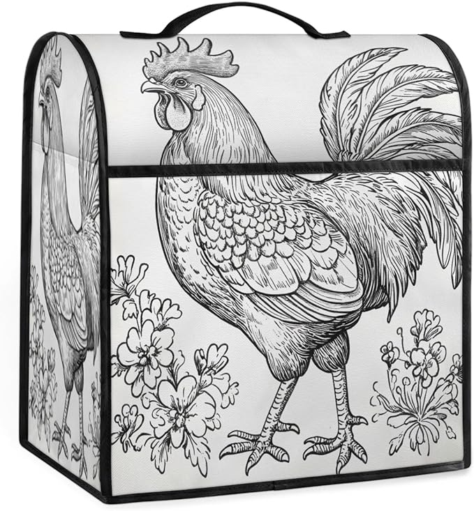 cfpolar Kitchen Aid Mixer Cover Compatible with 6-8 Quarts Animal Chicken Flower Retro Stand Mixer Cover Kitchen Aid Mixers Accessories Appliance Organizer Bag Dust Covers with Zipper Pocket