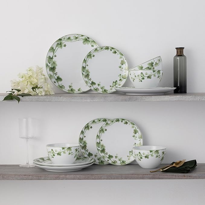 Noritake Ivy Whisper 12-Piece Dinnerware Set Service For 4