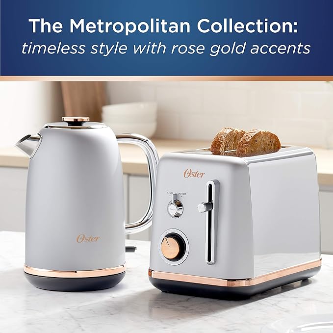 Oster 2 Slice Toaster Metropolitan Collection with Rose Gold Accents
