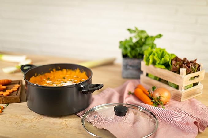 KUHN RIKON 37442 Easy Induction 3-Piece Mixed Cookware Set Set of 3-1 x Saucepan &amp 2 x Casseroles Black