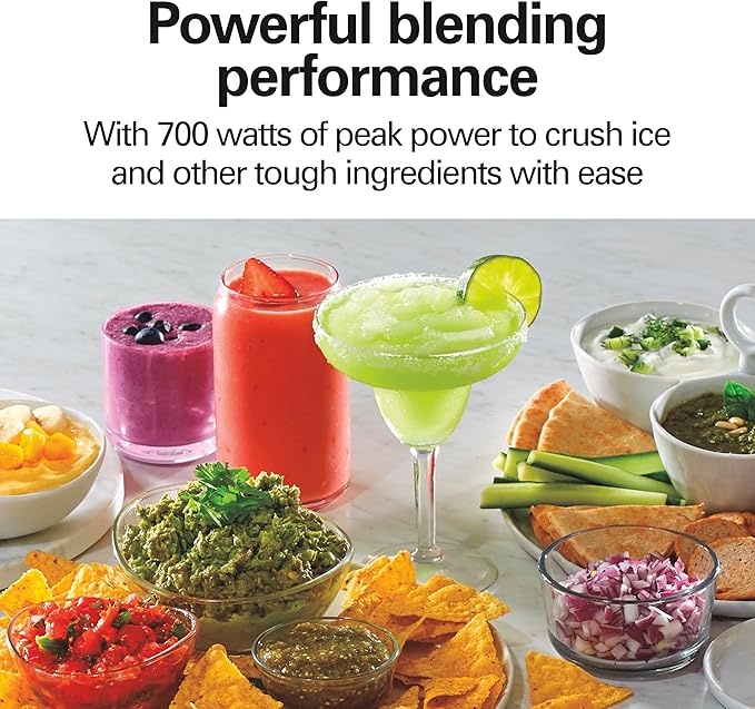 Hamilton Beach Power Elite Blender for Shakes and Smoothies with 3-Cup Vegetable Chopper Mini Food &amp Portable Blender for Shakes and Smoothies with 14 Oz BPA Free Travel Cup and Lid