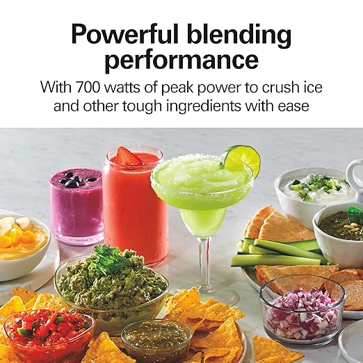 Hamilton Beach Power Elite Blender for Smoothies with 3-Cup Vegetable Chopper Mini Food Processor 40oz Glass Jar 12 Functions for Puree Ice Crush Black and Stainless Steel (58149)