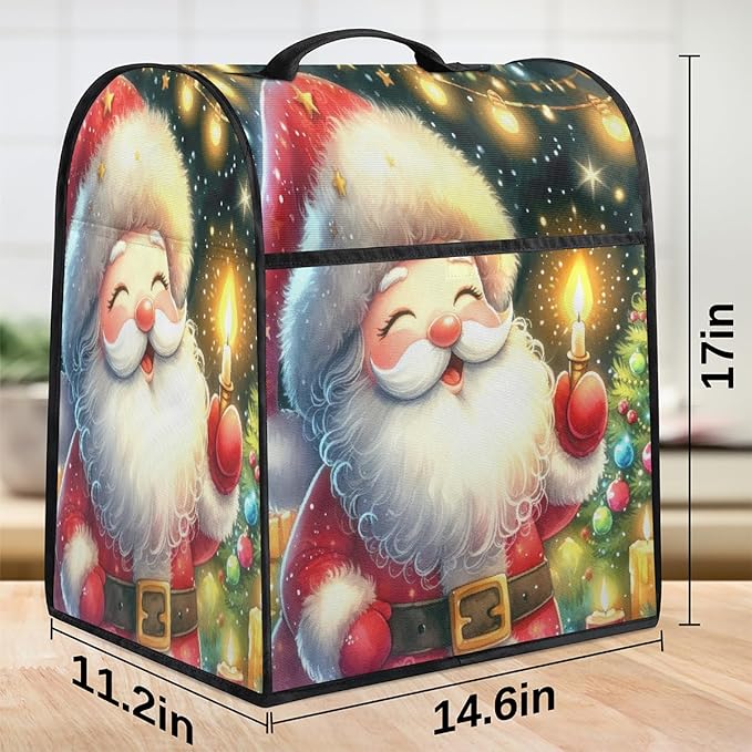cfpolar Kitchen Aid Mixer Cover Compatible with 6-8 Quarts Xmas Cute Santa Claus Stand Mixer Cover Kitchen Aid Mixers Accessories Appliance Organizer Bag Dust Covers with Zipper Pocket