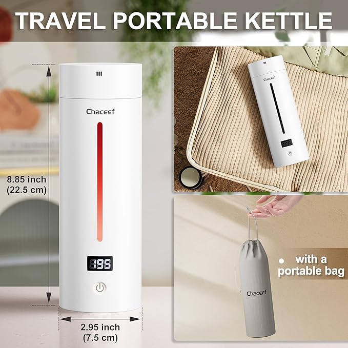 CHACEEF 1.2L Mini Rice Cooker &amp 350ml Travel Electric Kettle
