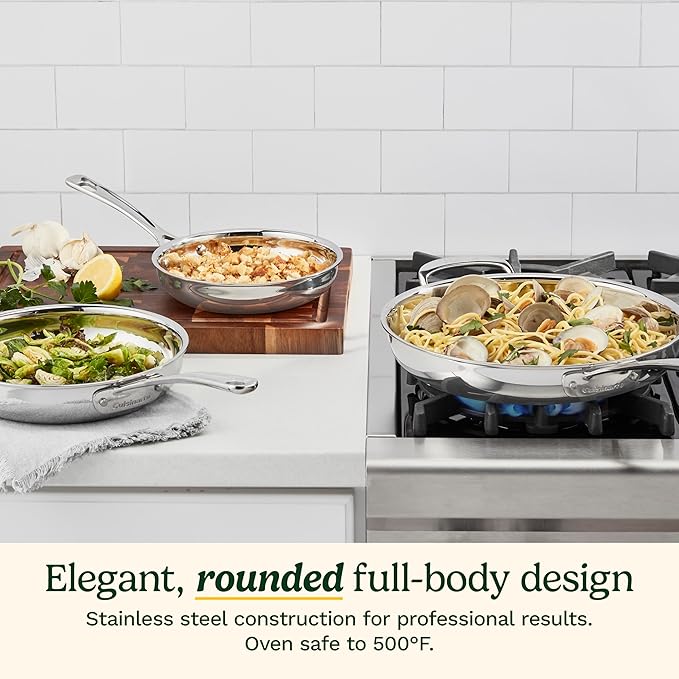 Cuisinart 3 Piece PureClad Triple-Ply Stainless Steel Skillet Set PCST22-81012