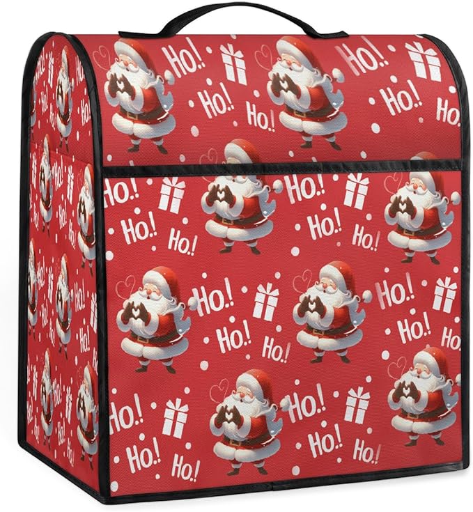 cfpolar Kitchen Aid Mixer Cover Compatible with 6-8 Quarts Cute Santa Claus Xmas Stand Mixer Cover Kitchen Aid Mixers Accessories Appliance Organizer Bag Dust Covers with Zipper Pocket