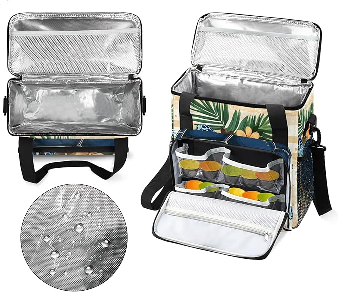 Sea Turtle Coffee Maker Travel Bag Animals Insulated Grocery Bag Travel Picnic Leakproof Cooler Bags With Shoulder Strap