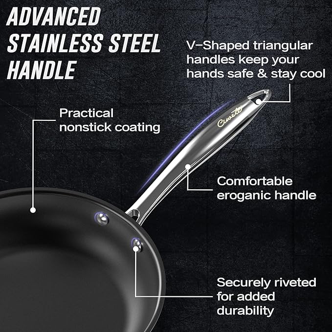 Tri-Ply Stainless Steel Pots and Pans Set 11-PC &amp 2 Quart Sauce Pan with Lid