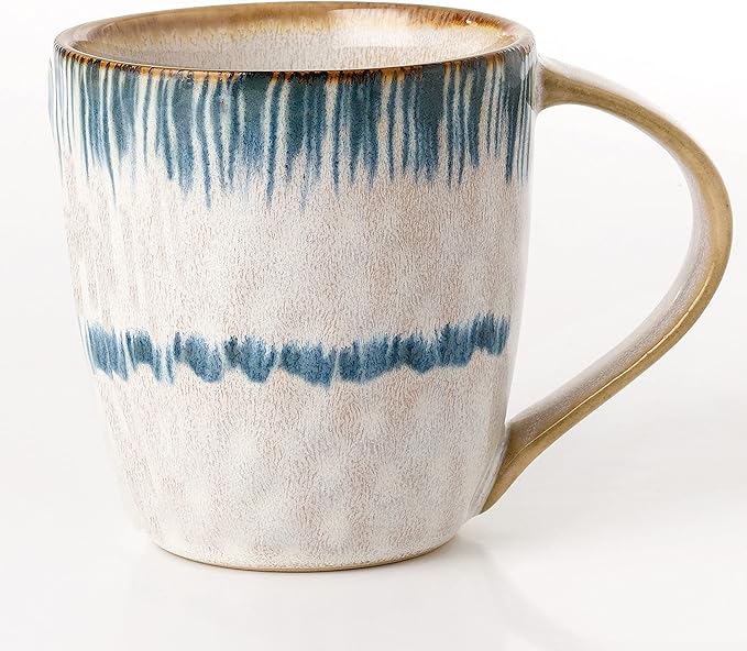 Lorren Home Trends 16 Piece Stoneware Set-Blue Swirl