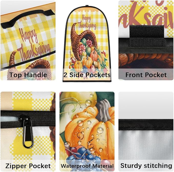 cfpolar Kitchen Aid Mixer Cover Compatible with 6-8 Quarts Thanksgiving Autumn Food Stand Mixer Cover Kitchen Aid Mixers Accessories Appliance Organizer Bag Dust Covers with Zipper Pocket