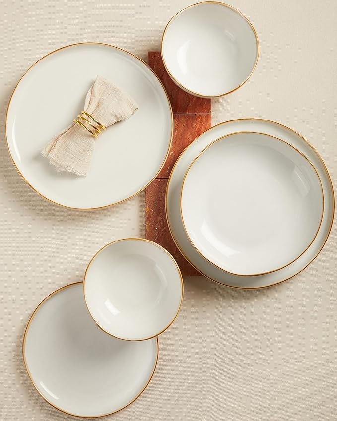 18 piece Stoneware Dinnerware Sets White