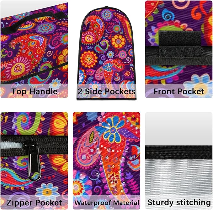 cfpolar Kitchen Aid Mixer Cover Compatible with 6-8 Quarts Mandala Paisley Flower Stand Mixer Cover Kitchen Aid Mixers Accessories Appliance Organizer Bag Dust Covers with Zipper Pocket