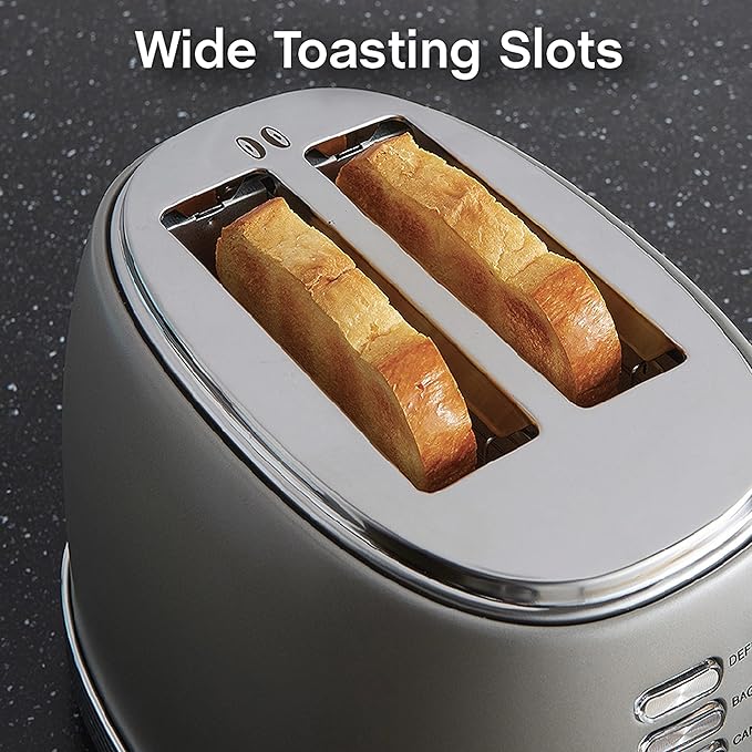 West Bend Toaster 2 Slice Retro-Styled Stainless Steel with 4 Functions and 6 Shade Settings 850-Watts Gray
