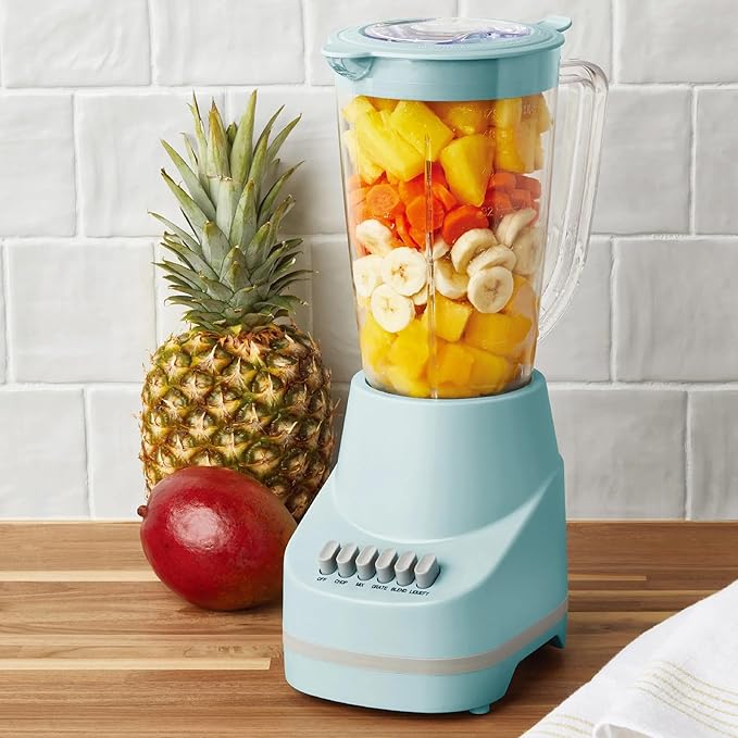 500W 6-Speed Blender with 48oz/1.5L Dishwasher-Safe Pitcher Stainless Steel Blades Cord Storage &amp Skid-Resistant Feet Blue Cameo/Lilac Bloom for Smoothies Soup Vegetables 2026 Kitchen Essentia